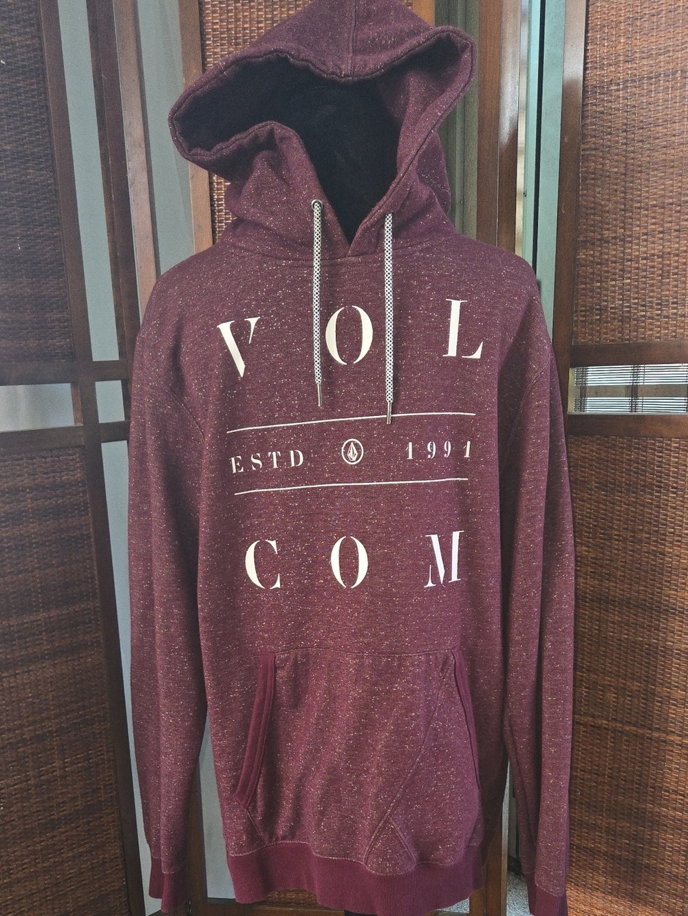 Volcom Maroon Speckled Pullover Hoodie